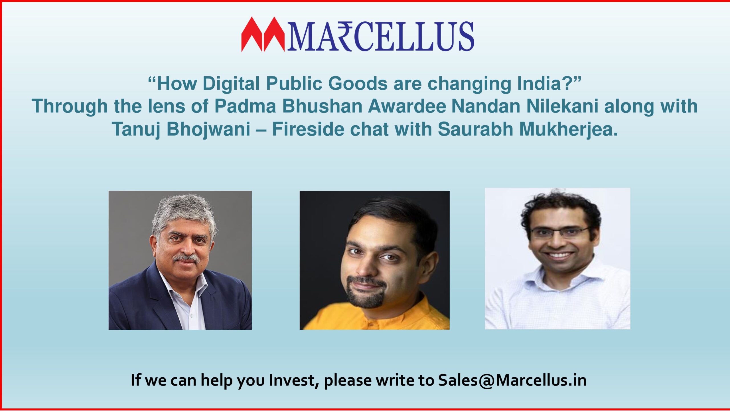 Discussion with Padma Bhushan Awardee Nandan Nilekani along with Tanui Bhojwani and Saurabh Mukherjea on 